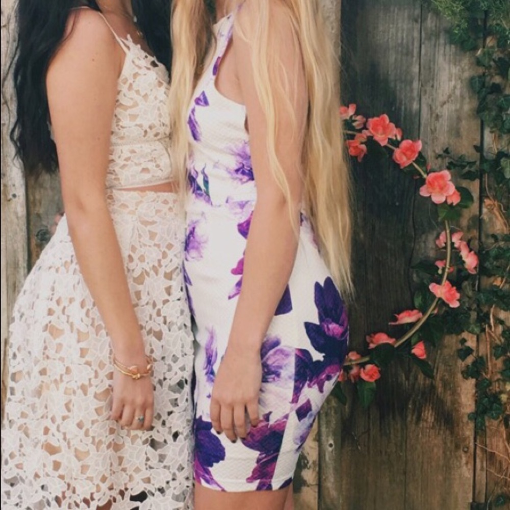 Floral dress purple/white